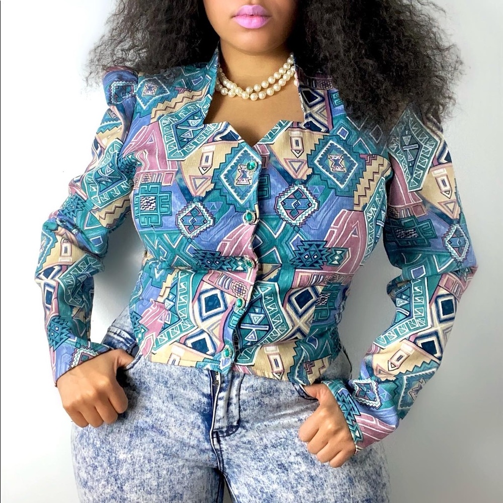 Vintage aztec print top